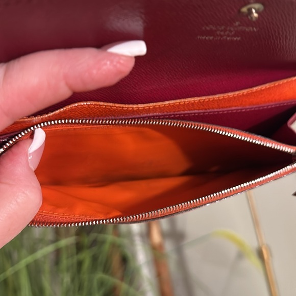 🪧 Authentic Louis Vuitton Piment Epi Leather Emilie Wallet in Orange/Plum. EUC 🪧 - Picture 12 of 16